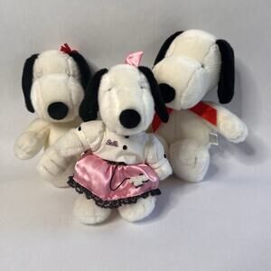 RARE Vintage Peanuts Camp Snoopy Family (3 Plush Toys)